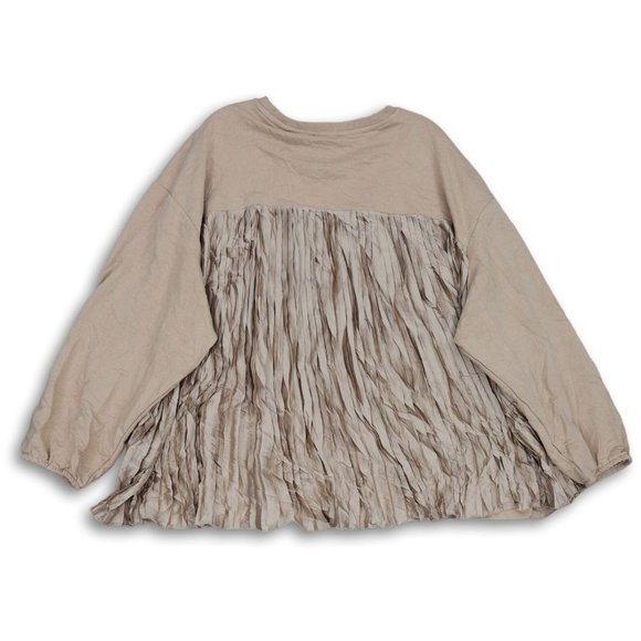 NWT PRIMARK LONG SLEEVE ROUND NECK PLEATED BACK SWEATSHIRT NUDE 2XL (18-20) - Picture 2 of 9